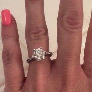 2ct white gold moissanite solitaire